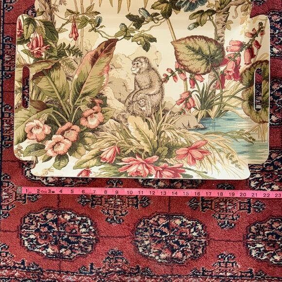 VTG Drulane Hard Plastic Serving Tray with Handles Monkey Jungle Scene - Picture 8 of 9